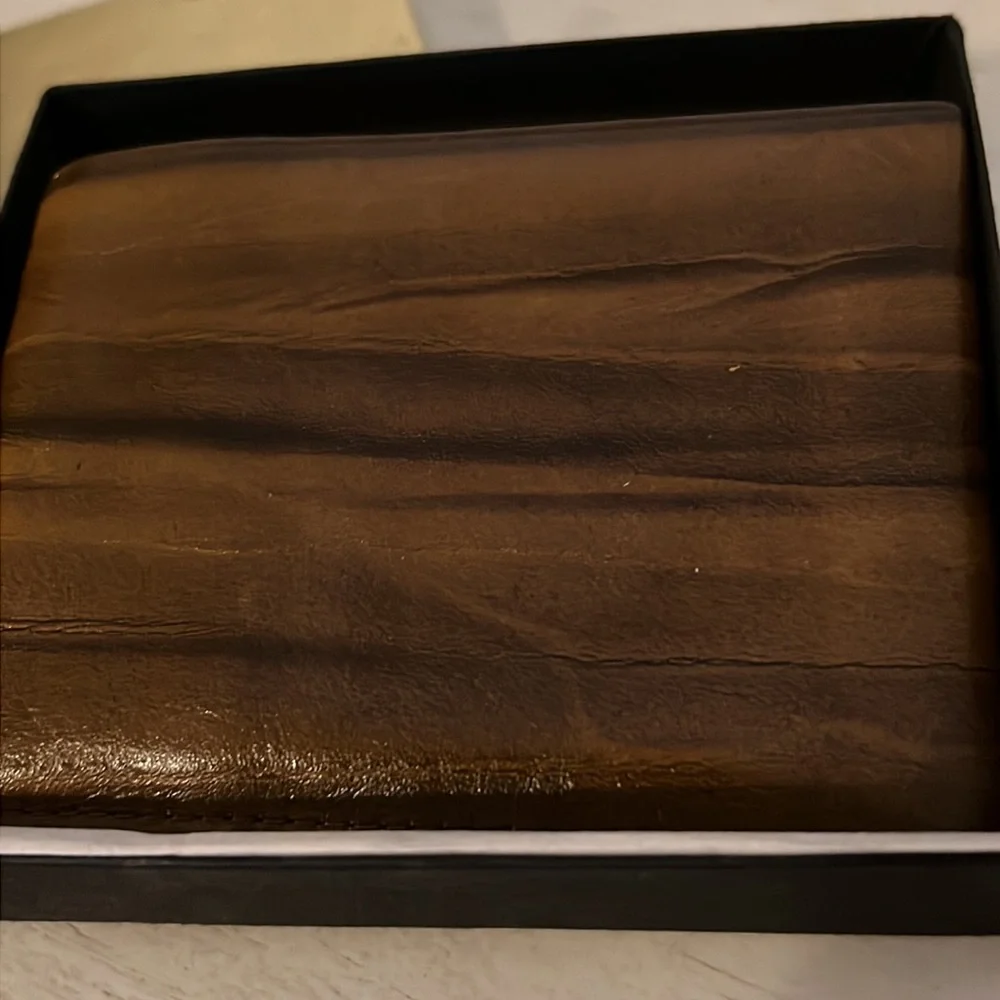 Vintage NEW Rolf’s cowhide leather wallet brown marble